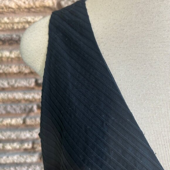 Banana Republic Black Dress Fit and Flare Diagonal Tone on Tone Stripes Size 14 - Picture 6 of 9